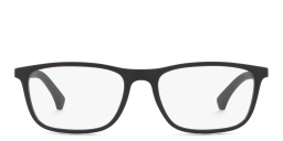 Emporio Armani Rectangle Eyeglasses in Rubber Black – Product Photo 1