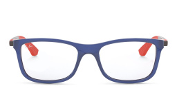 Ray-Ban Junior Kids Square Eyeglasses in Polished Blue – Product Photo 1