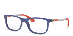 Ray-Ban Junior Kids Square Eyeglasses in Polished Blue – Product Photo 2