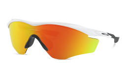 Shop Oakley M2 Frame XL Wide Half-Rim Irregular Sunglasses in White online.