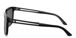 Shop VERSACE Medusa Rectangle Sunglasses in Black online.