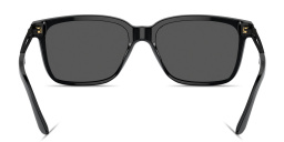 Shop VERSACE Medusa Rectangle Sunglasses in Black online.