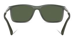 Shop Emporio Armani Logo Rectangle Sunglasses in Green online.