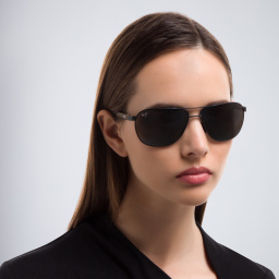 Shop Maui Jim Castles Unisex Aviator Sunglasses in Black online.