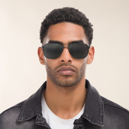 Shop Maui Jim Castles Unisex Aviator Sunglasses in Black online.
