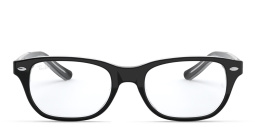 Ray-Ban Kids Rectangle Eyeglasses in Black On Transparent – Product Photo 1