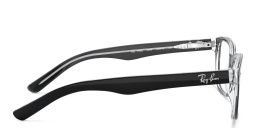 Ray-Ban Kids Rectangle Eyeglasses in Black On Transparent – Product Photo 3