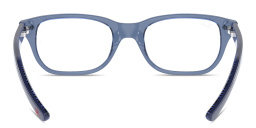 Ray-Ban Logo Kids Rectangle Eyeglasses in Transparent Blue – Product Photo 4