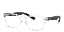 Shop Ray-Ban Junior Optics Kids Square Eyeglasses in Transparent online.