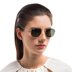 Ray-Ban Hexagonal Flat Lenses Sunglasses in Gold – Product Photo 6