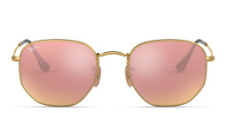 Ray-Ban Hexagonal Flat Lenses Sunglasses in Gold – Product Photo 1