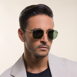Ray-Ban Hexagonal Unisex Sunglasses in Gold – Product Photo 8
