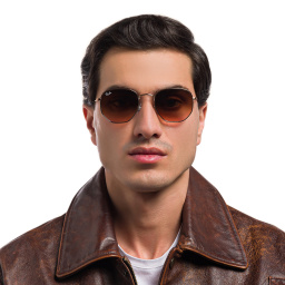 Ray-Ban Hexagonal Flat Lenses Sunglasses in Copper – Product Photo 7