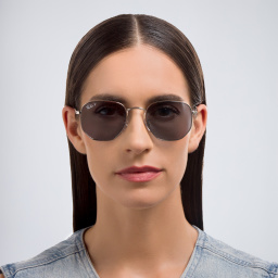 Ray-Ban Hexagonal Unisex Sunglasses in Silver – Product Photo 5