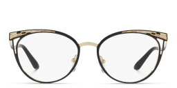 BVLGARI Cat Eye Eyeglasses in Black/Pale Gold – Product Photo 1
