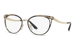 BVLGARI Cat Eye Eyeglasses in Black/Pale Gold – Product Photo 2