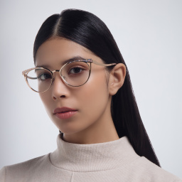 نظارة طبية كات آي من بولغري بلون وردي ذهبي - صورة المنتج 6