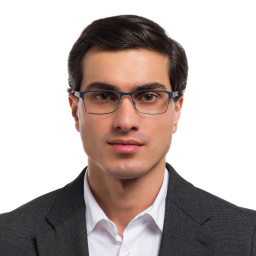 Emporio Armani Rectangle Eyeglasses in Rubber Blue & Gunmetal – Product Photo 5