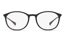 Prada Linea Rossa Square Eyeglasses in Black Rubber – Product Photo 1