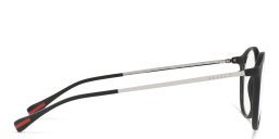 Prada Linea Rossa Square Eyeglasses in Black Rubber – Product Photo 3