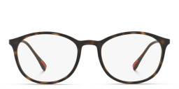Square Eyeglasses من برادا لينيا روسا بلون هافانا رابر - صورة المنتج 1