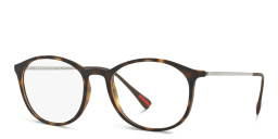 Prada Linea Rossa Square Eyeglasses in Havana Rubber – Product Photo 2