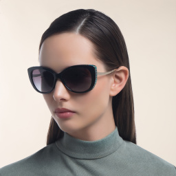 BVLGARI Cat Eye Sunglasses in Black – Product Photo 6