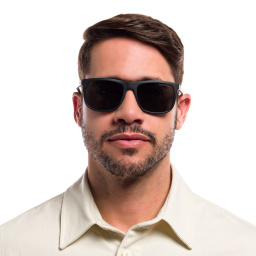 Emporio Armani Square Sunglasses in Matte Black – Product Photo 5