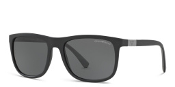 Emporio Armani Square Sunglasses in Matte Black – Product Photo 2