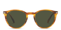 PERSOL Round Sunglasses in Striped Brown – Product Photo 1