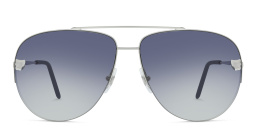 Cartier Panthère de Cartier Unisex Aviator Sunglasses in Silver – Product Photo 1