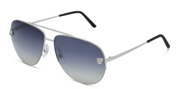 Cartier Panthère de Cartier Unisex Aviator Sunglasses in Silver – Product Photo 2