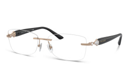 BVLGARI Rimless Rectangle Eyeglasses in Pink Gold – Product Photo 2