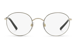Dolce & Gabbana Round Eyeglasses in Matte Black/Pale Gold – Product Photo 1