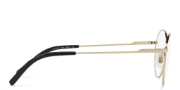 Dolce & Gabbana Round Eyeglasses in Matte Black/Pale Gold – Product Photo 3