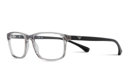 Emporio Armani Essential Leisure Rectangle Eyeglasses in Transparent Grey – Product Photo 2