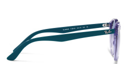 نظارة شمسية بإطار دائري لامع للصغار من راي بان جونيور بلون أرجواني شفاف - صورة المنتج 3