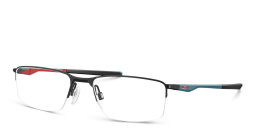 Shop Oakley Half-Rim Rectangle Eyeglasses in Satin Black online.