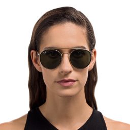 Ray-Ban Round Double Bridge Sunglasses in Gold – Product Photo 5