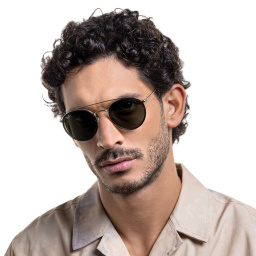 Ray-Ban Round Double Bridge Sunglasses in Gold – Product Photo 7