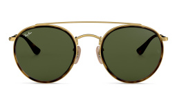 Ray-Ban Round Double Bridge Sunglasses in Gold – Product Photo 1
