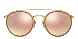Ray-Ban Round Double Bridge Sunglasses in Gold – Product Photo 1