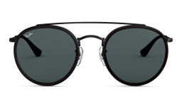 Ray-Ban Round Double Bridge Sunglasses in Black – Product Photo 1