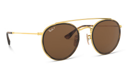 Ray-Ban Round Double Bridge Sunglasses in Gold – Product Photo 1