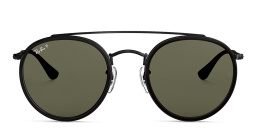 Ray-Ban Round Double Bridge Sunglasses in Black – Product Photo 1