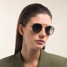 Ray-Ban Unisex Round Sunglasses in Gold – Product Photo 6