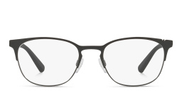 Emporio Armani Oval Eyeglasses in Matte Black – Product Photo 1