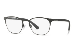 Emporio Armani Oval Eyeglasses in Matte Black – Product Photo 2