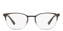 Emporio Armani Oval Eyeglasses in Matte Brown & Gunmetal – Product Photo 1