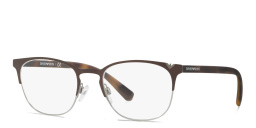 Emporio Armani Oval Eyeglasses in Matte Brown & Gunmetal – Product Photo 2